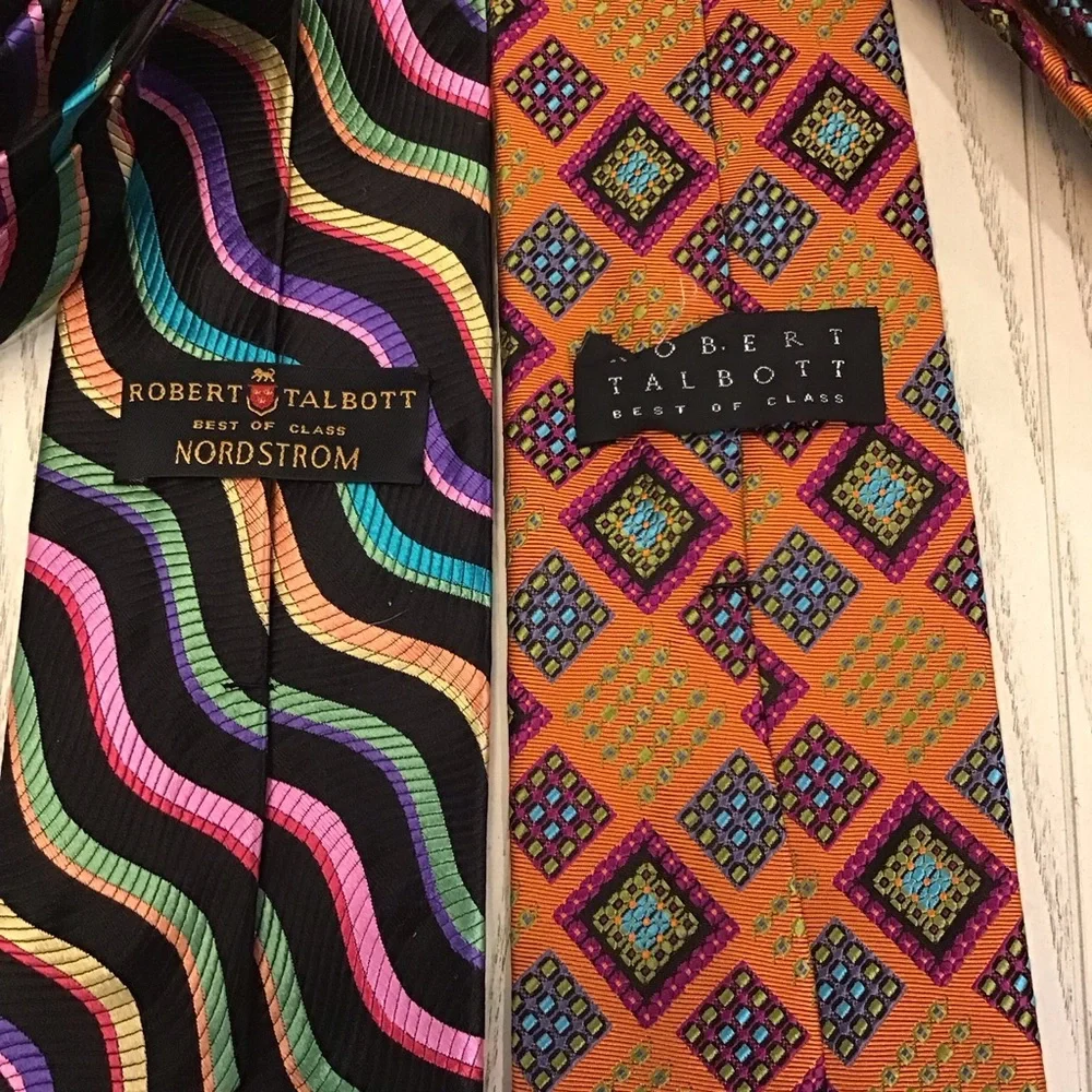 Robert Talbott Handsewn Silk Colorful  Patterned Ties Set Nordstrom USA Made